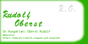 rudolf oberst business card